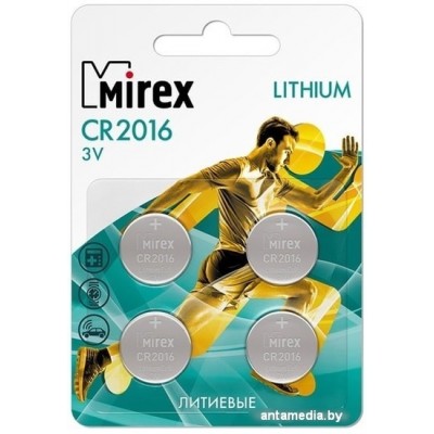 Батарейки Mirex CR2016 4 шт 23702-CR2016-E4