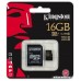 Карта памяти Kingston microSDHC UHS-I (Class 10) 16GB + SD адаптер (SDCA10/16GB)