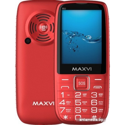 Кнопочный телефон Maxvi B32 (красный)