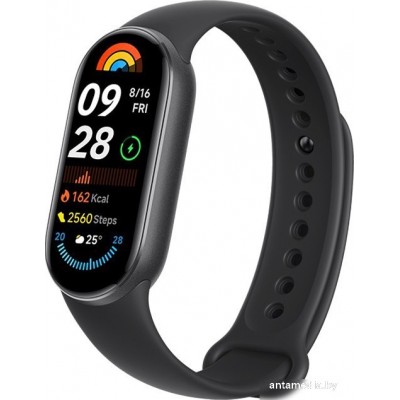 Фитнес-браслет Xiaomi Smart Band 9 (черный, с черным силиконовым ремешком, международная версия)