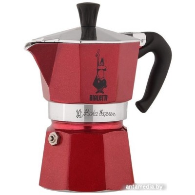 Гейзерная кофеварка Bialetti Moka Express (6 порций, красный)