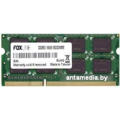 Оперативная память Foxline 8GB DDR3 SO-DIMM PC3-12800 [FL1600D3S11-8G]