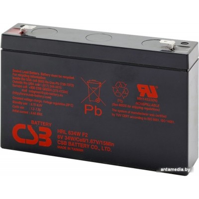 Аккумулятор для ИБП CSB Battery HRL634W F2 (6В/9 А·ч)