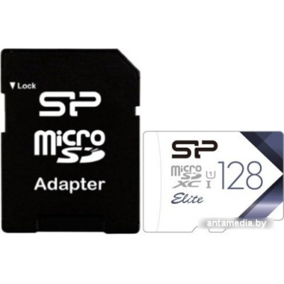 Карта памяти Silicon-Power Elite microSDXC SP128GBSTXBU1V21SP 128GB (с адаптером)