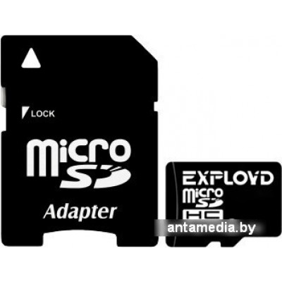 Карта памяти Exployd microSDHC (Class 10) 32GB + адаптер [EX032GCSDHC10]