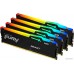 Оперативная память Kingston FURY Beast RGB 4x32ГБ DDR5 5200 МГц KF552C40BBAK4-128