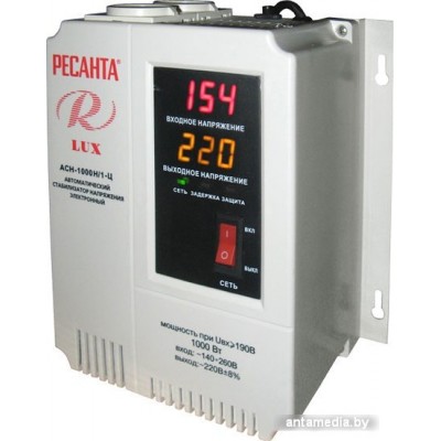Стабилизатор напряжения Ресанта Lux АСН-1000Н/1-Ц Стабилизатор напряжения Ресанта Lux АСН-1000Н/1-Ц