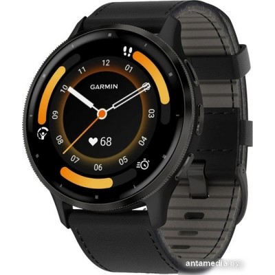 Умные часы Garmin Venu 3 (черный, с кожаным ремешком)