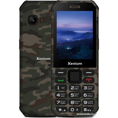 Кнопочный телефон Xenium X300 (зеленый камуфляж)