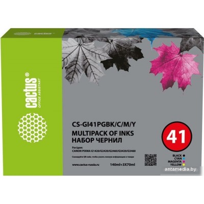 Чернила CACTUS CS-GI41PGBK-C-M-Y