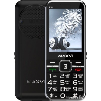 Кнопочный телефон Maxvi P18i (черный)