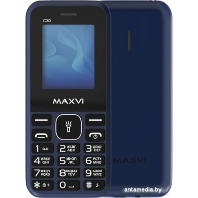 Кнопочный телефон Maxvi C30 (синий)