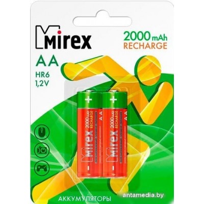 Аккумуляторы Mirex AA 2000mAh 2 шт HR6-20-E2