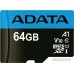 Карта памяти ADATA Premier AUSDX64GUICL10A1-RA1 microSDXC 64GB (с адаптером)