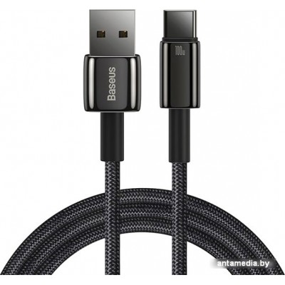 Кабель Baseus Tungsten Gold USB Type-A - USB Type-C (1 м, черный)
