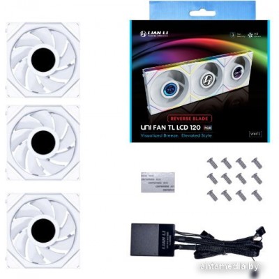 Набор вентиляторов Lian Li Uni Fan TL LCD 120 Reverse Triple Pack G99.12TLLCD3W.00