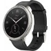Умные часы Amazfit Active 2 Premium (серебристый, с черным кожаным ремешком)