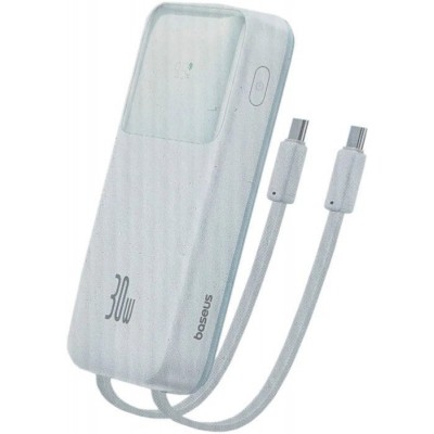 Внешний аккумулятор Baseus Comet Series Dual-Cable Digital Display Fast Charge Power Bank 30W 10000mAh (белый)