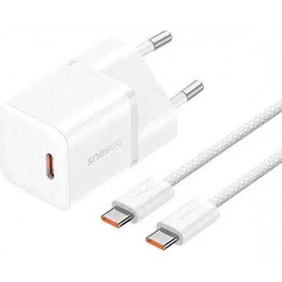 Сетевое зарядное Baseus GaN5 Fast Charger (mini) 1C 20W USB Type-C (белый)