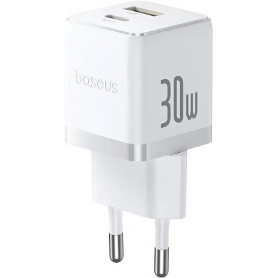 Сетевое зарядное Baseus Palm Fast Charger C+U 30W EU P1011160A213-00 (белый)
