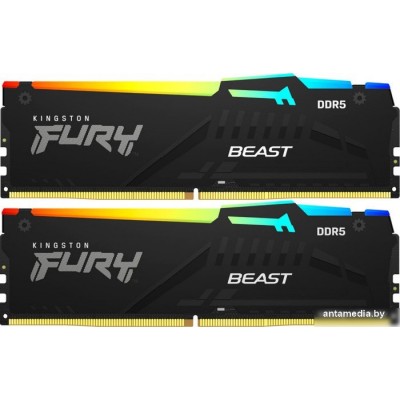 Оперативная память Kingston FURY Beast RGB 2x16ГБ DDR5 6800МГц KF568C34BBEAK2-32 Оперативная память Kingston FURY Beast RGB 2x16ГБ DDR5 6800МГц KF568C34BBEAK2-32