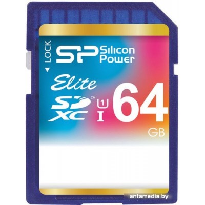 Карта памяти Silicon-Power SDXC Elite UHS-1 (Class 10) 64 GB (SP064GBSDXAU1V10)