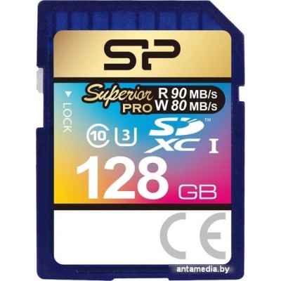 Карта памяти Silicon-Power Superior Pro SDXC SP128GBSDXCU3V10 128GB