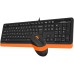 Клавиатура + мышь A4Tech Fstyler F1010 (черный/оранжевый)