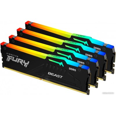Оперативная память Kingston FURY Beast RGB 4x16ГБ DDR5 6000 МГц KF560C40BBAK4-64