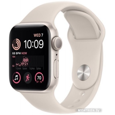 Умные часы Apple Watch SE 2 40 мм (алюминиевый корпус, звездный свет/звездный свет, спортивный силиконовый ремешок M/L)