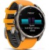 Умные часы Garmin Fenix 8 Sapphire, Titanium 47мм (светло-серый, оранжевый силиконовый ремешок)