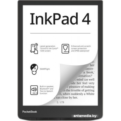 Электронная книга PocketBook 743G InkPad 4 (черный/серебристый)