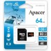 Apacer microSDXC AP64GMCSX10U8-R 64GB (с адаптером)