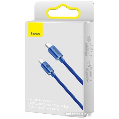 Кабель Baseus Crystal Shine USB Type-C - USB Type-C (2 м , синий)