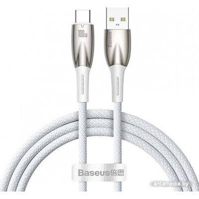 Кабель Baseus Glimmer Series Fast Charging Data Cable USB Type-A - Type-C 100W CADH000402 (1 м, белый)