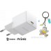 Сетевое зарядное Baseus Palm Fast Charger 1C 30W EU P10111605213-00 (белый) + брендированный брелок Baseus