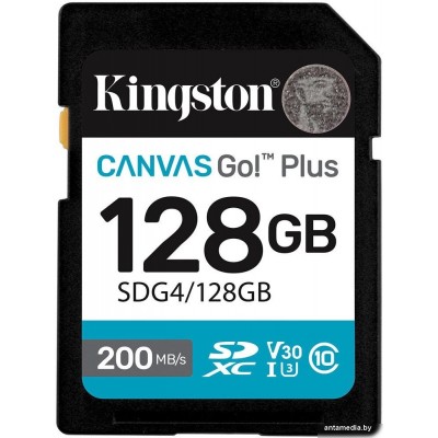 Карта памяти Kingston Canvas Go! Plus SDXC 128GB SDG4/128GB