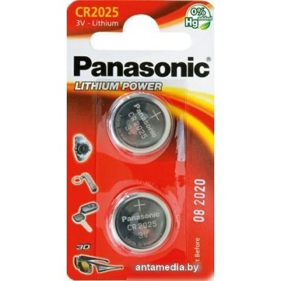 Батарейки Panasonic CR2025 2 шт. [CR-2025EL/2B]