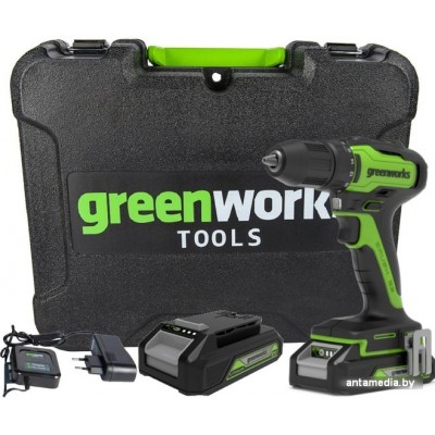 Дрель-шуруповерт Greenworks GD24DD35K2 3704007UA (с 1-м АКБ, кейс) Дрель-шуруповерт Greenworks GD24DD35K2 3704007UA (с 1-м АКБ, кейс)