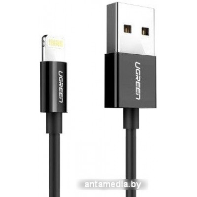 Кабель Ugreen US155 80823 USB Type-A - Lightning (2 м, черный)