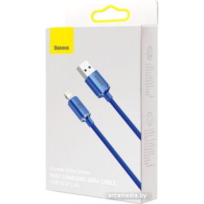 Кабель Baseus Crystal Shine USB Type-A - Lightning (1.2 м, синий)