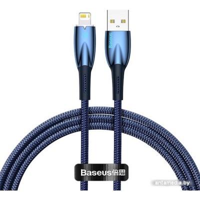 Кабель Baseus Glimmer Series Fast Charging Data Cable USB Type-A - Lightning 2.4A CADH000303 (2 м, синий)