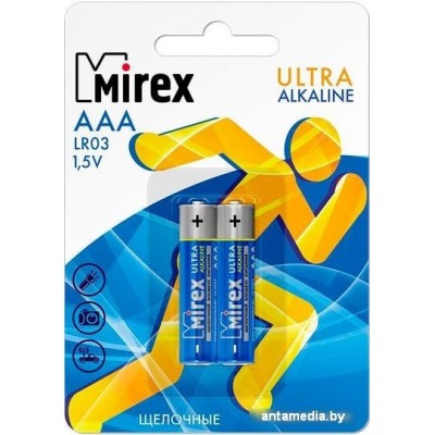 Батарейки Mirex Ultra Alkaline AAA 2 шт LR03-E2