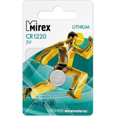 Элементы питания Mirex CR1220 Mirex литиевая блистер 1 шт. 23702-CR1220-E1