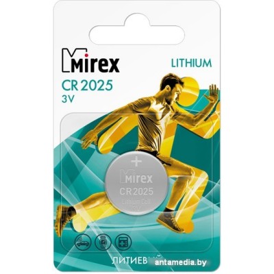 Батарейка Mirex CR2025 литиевая блистер 1 шт 23702-CR2025-E1