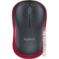 Мышь Logitech M185 (черный/красный)