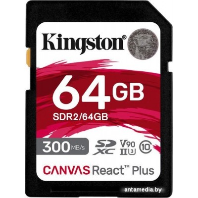 Карта памяти Kingston Canvas React Plus SDXC 64GB