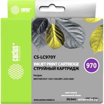 Картридж CACTUS CS-LC970Y (аналог Brother LC970Y)