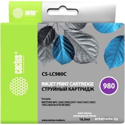 Картридж CACTUS CS-LC980C (аналог Brother LC980C)
