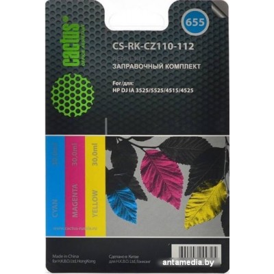 Чернила CACTUS CS-RK-CZ110-112 (заправочный набор многоцветный) Чернила CACTUS CS-RK-CZ110-112 (заправочный набор многоцветный)